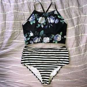 High waisted floral bikini 🖤